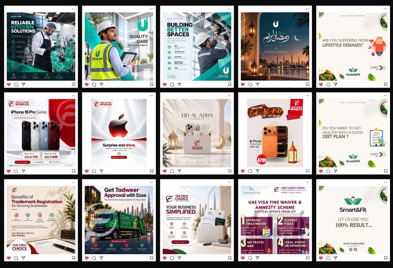 Social media post designs